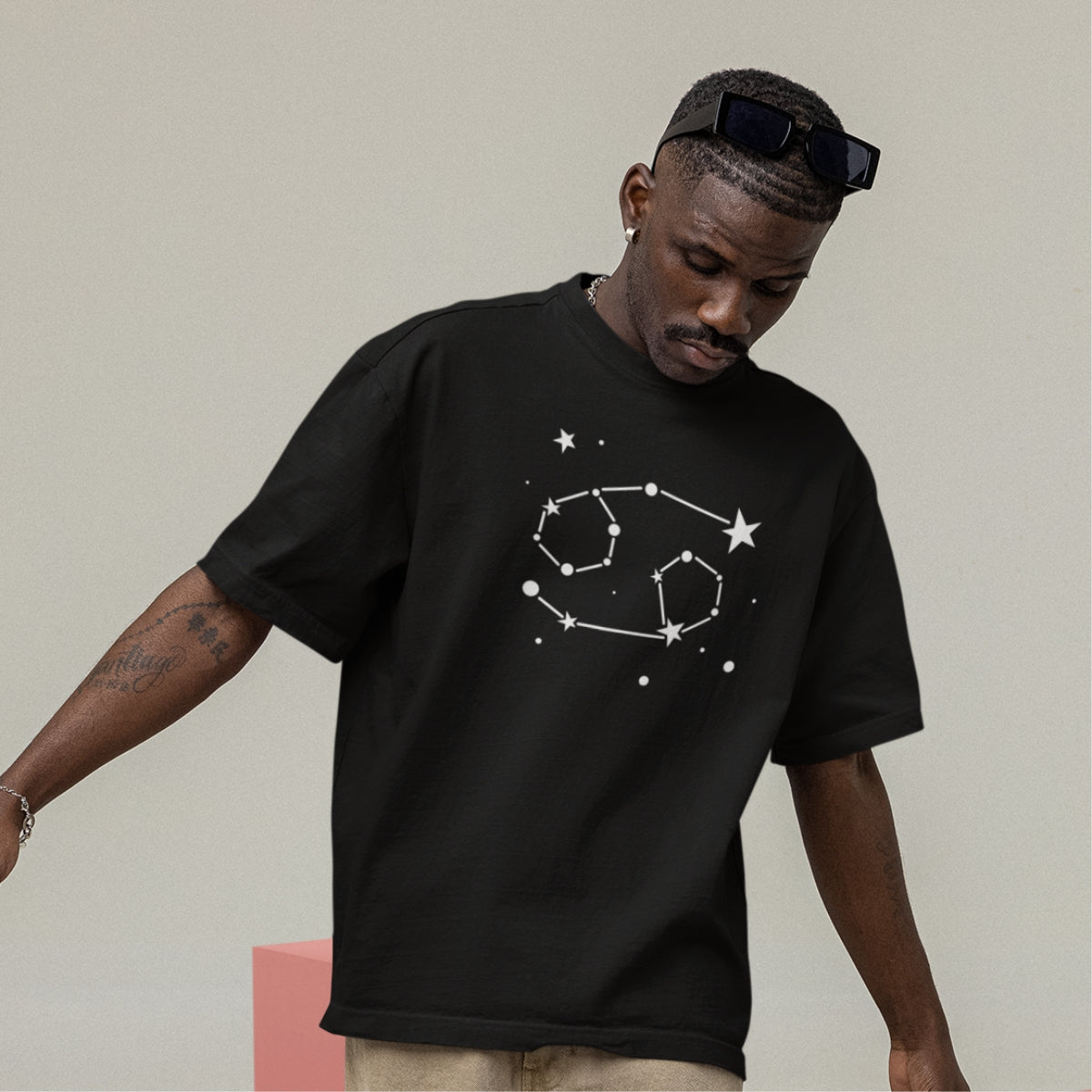 Černé UNISEX tričko Zodiac Cancer