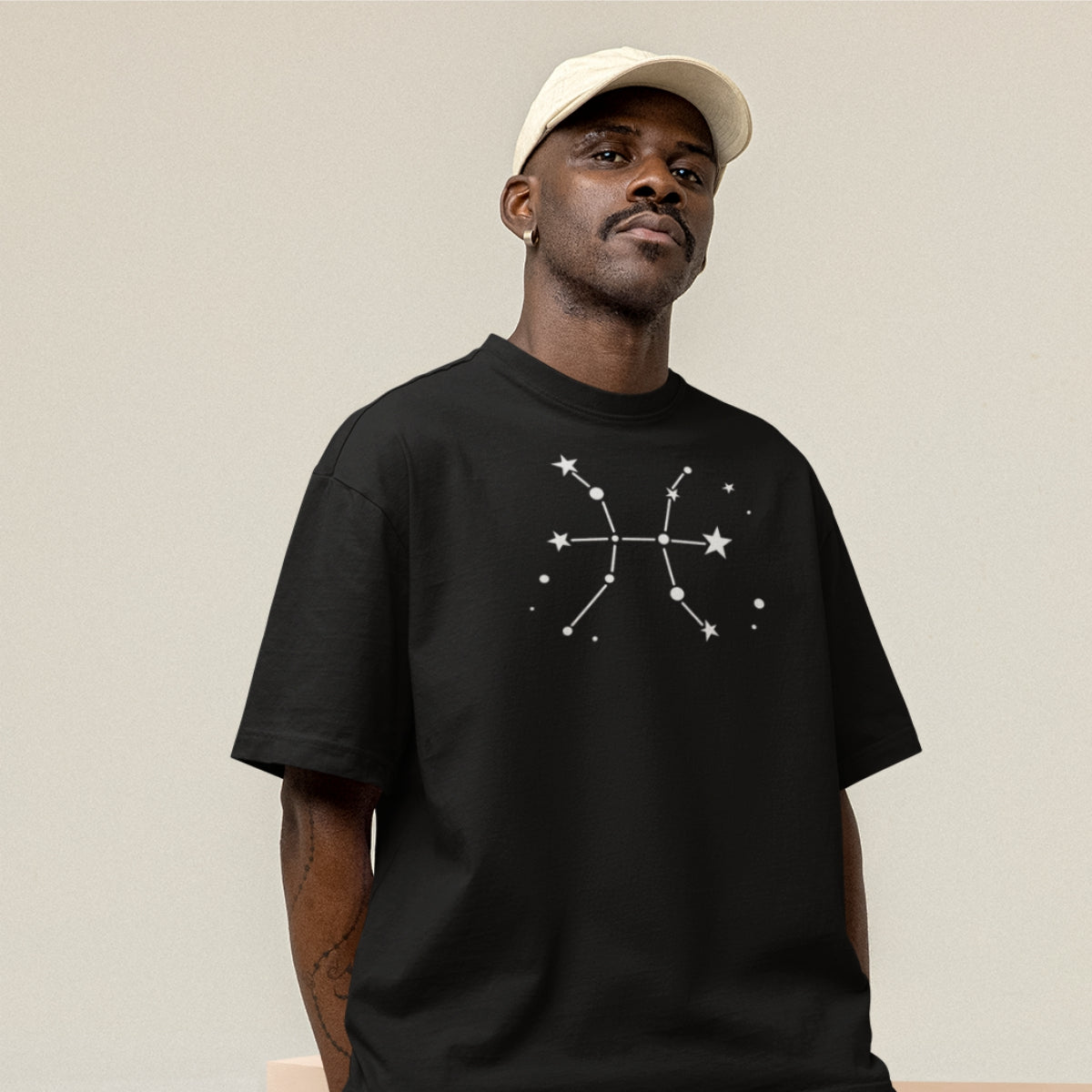 Černé UNISEX tričko Zodiac Pisces